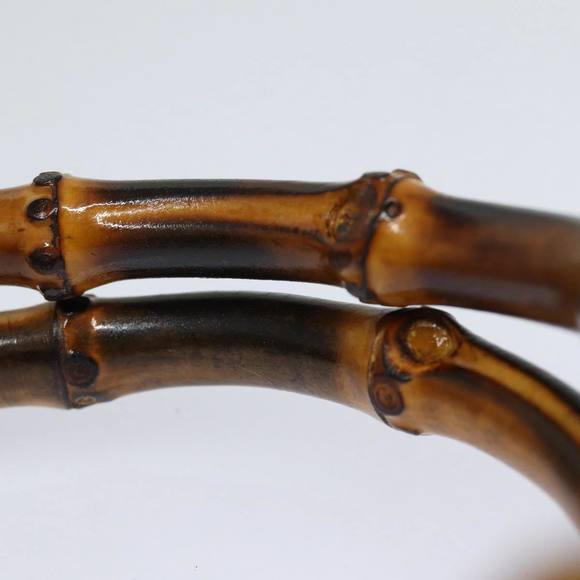 GUCCI Bamboo Hand Bag Leather 2way Beige Gold 000 2058 0290 Auth 86706 - Picture 8 of 16